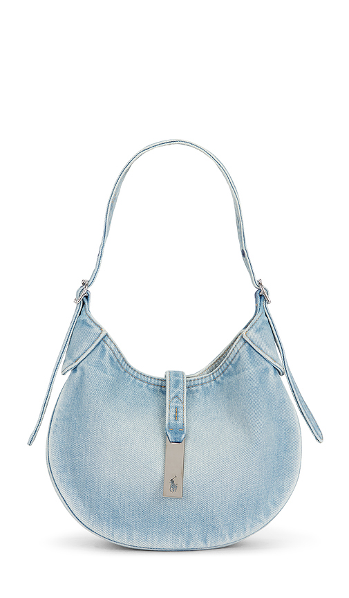 Polo Ralph Lauren Denim Shoulder Bag Small in Linda Wash. a