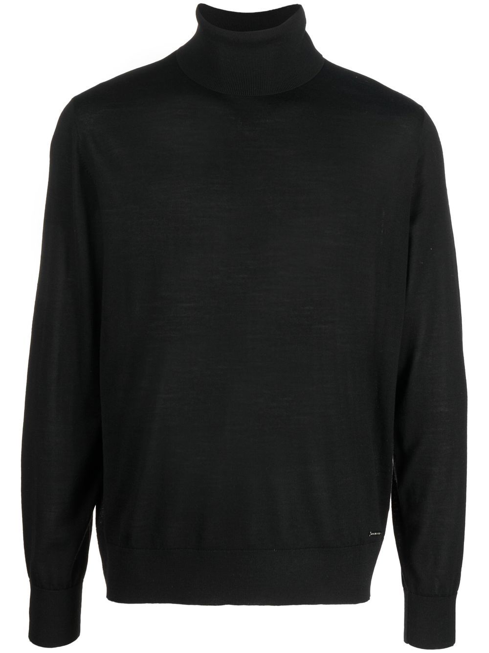Roll-neck wool jumper - Black