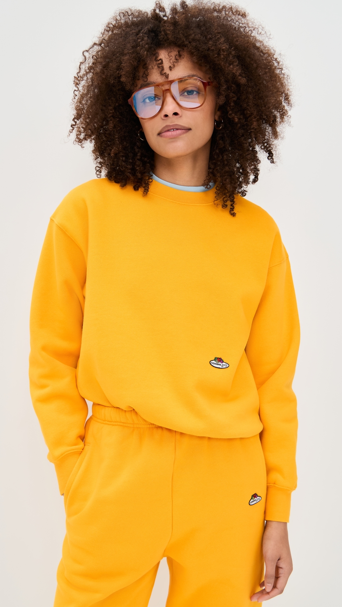 Homme Girls x Fruit of the Loom Crew Neck Sweatshirt Yellow