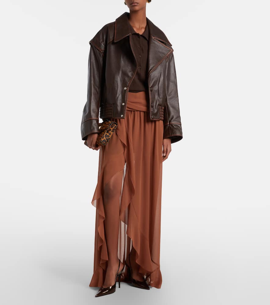 Leather biker jacket