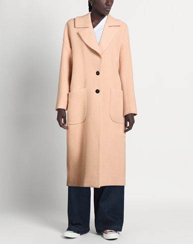 Woman Coat Apricot Size 10 Wool, Polyester, Polyamide