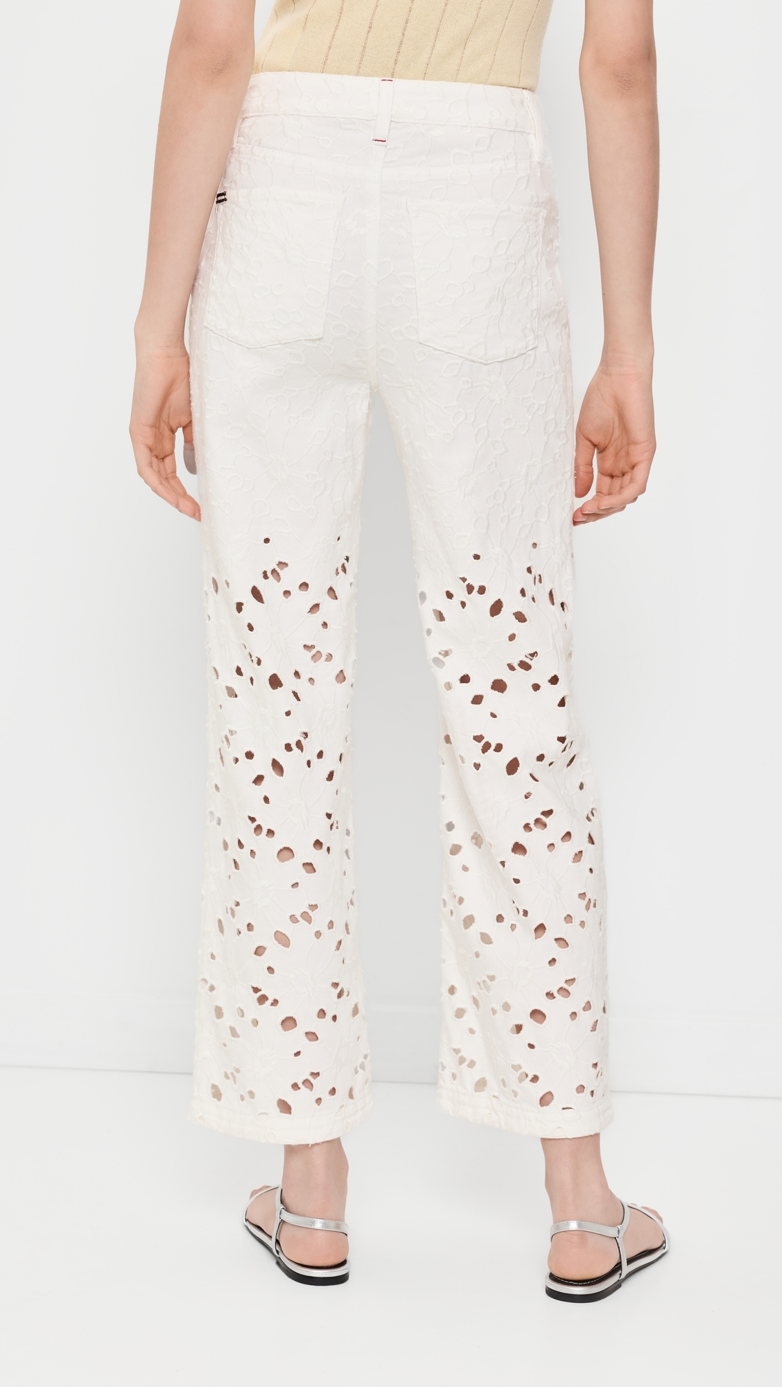 Chic Ankle Length Jeans Off White