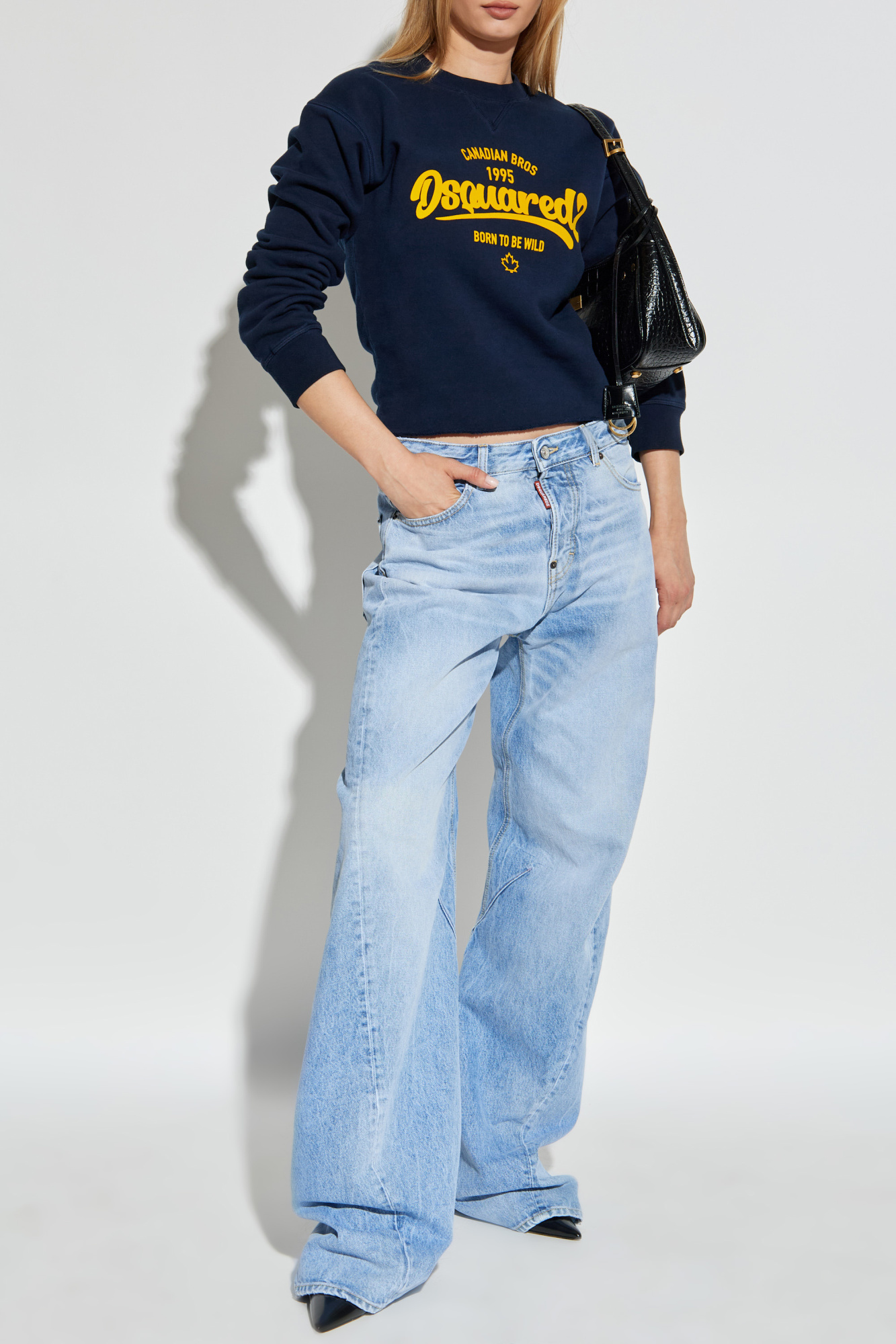 Sweatshirt With Logo, Women's, Navy Blue