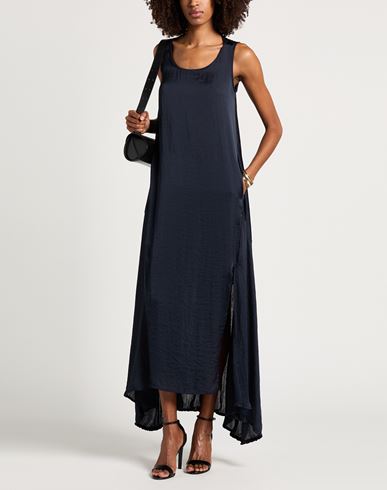 Woman Maxi dress Midnight blue Size 4 Polyester