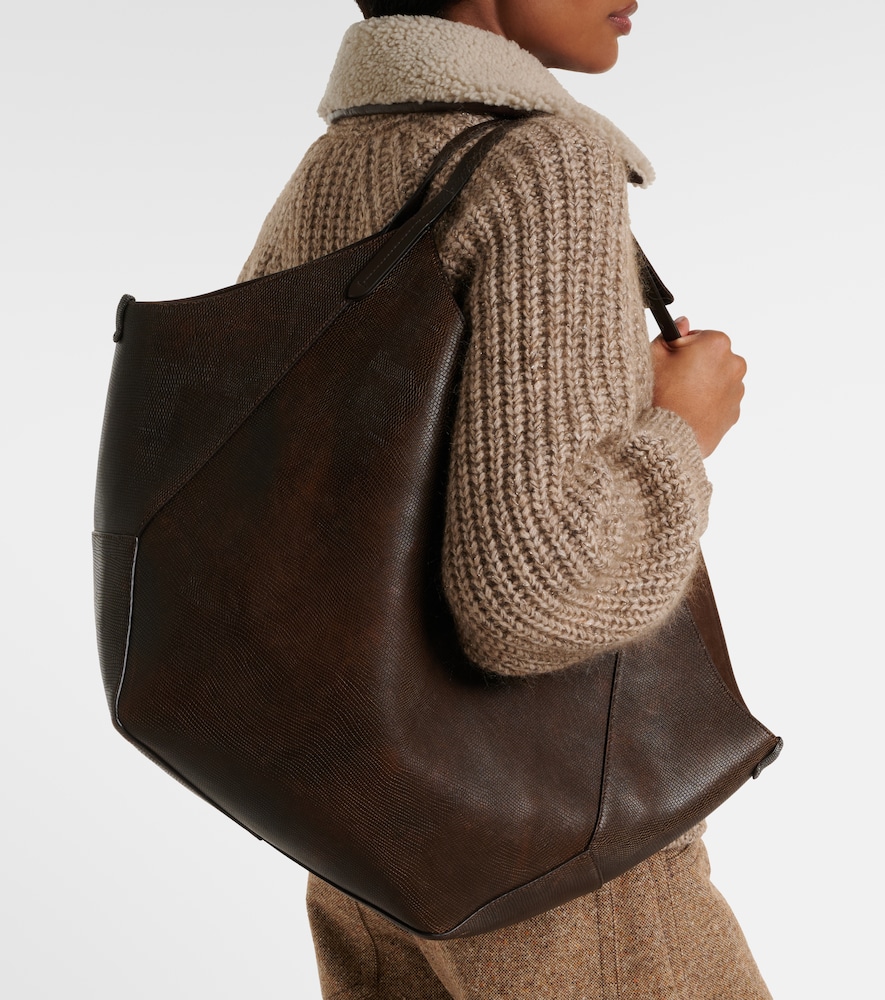 Monili Medium reversible leather tote bag