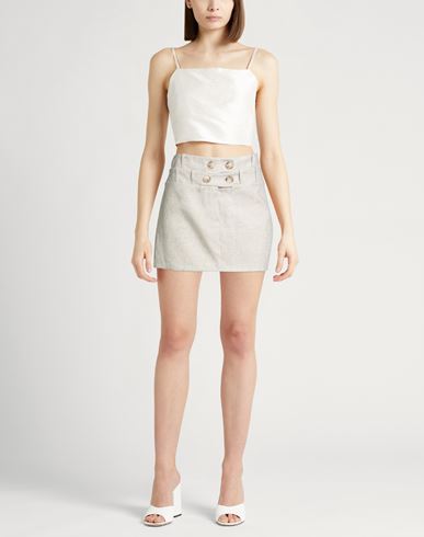 Woman Mini skirt Beige Size 2 Linen