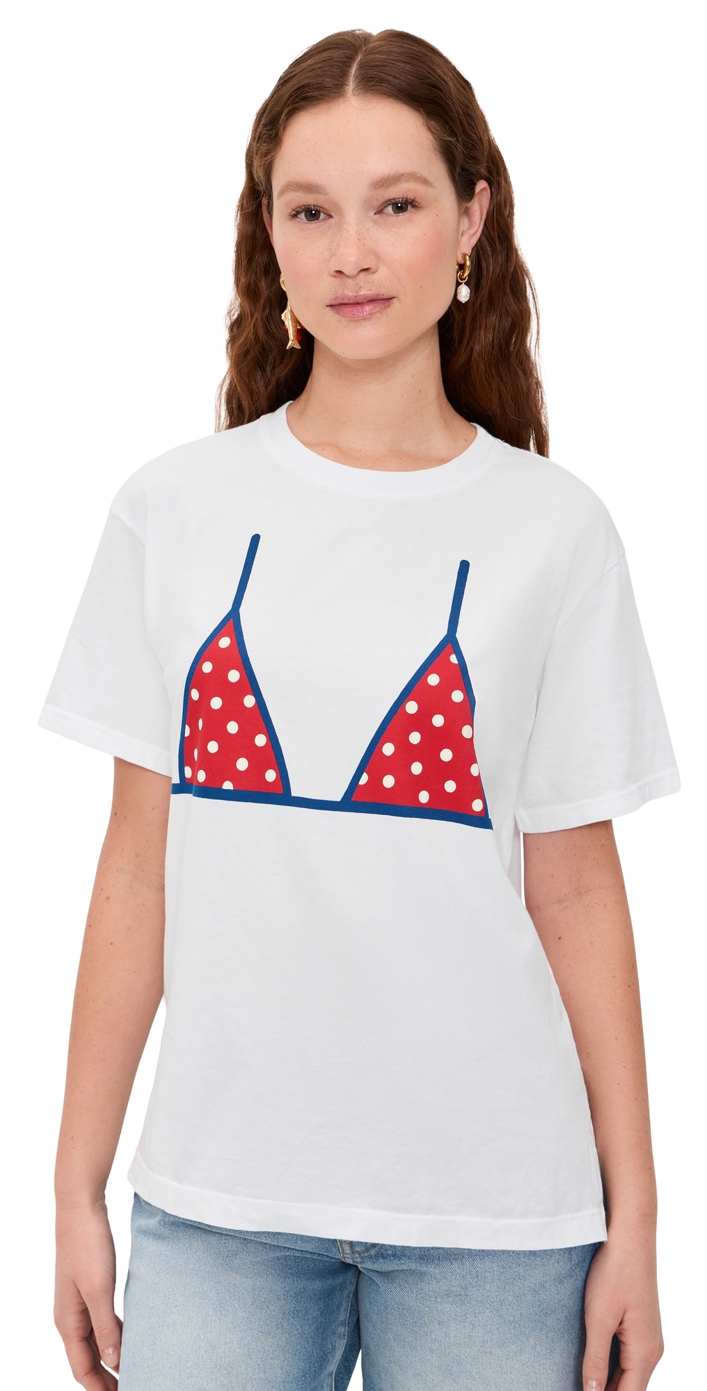 Polka Dot Bikini Tee White