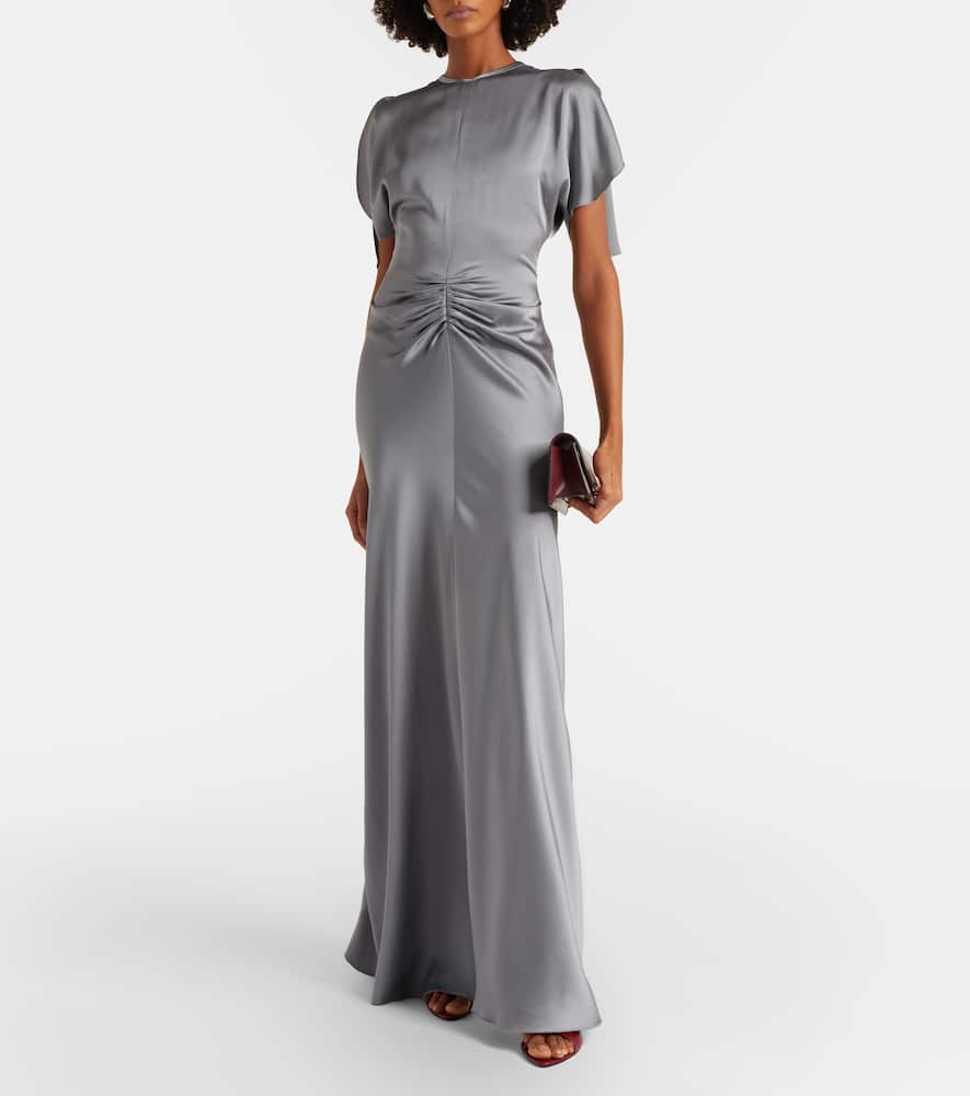 Isabella gathered satin gown