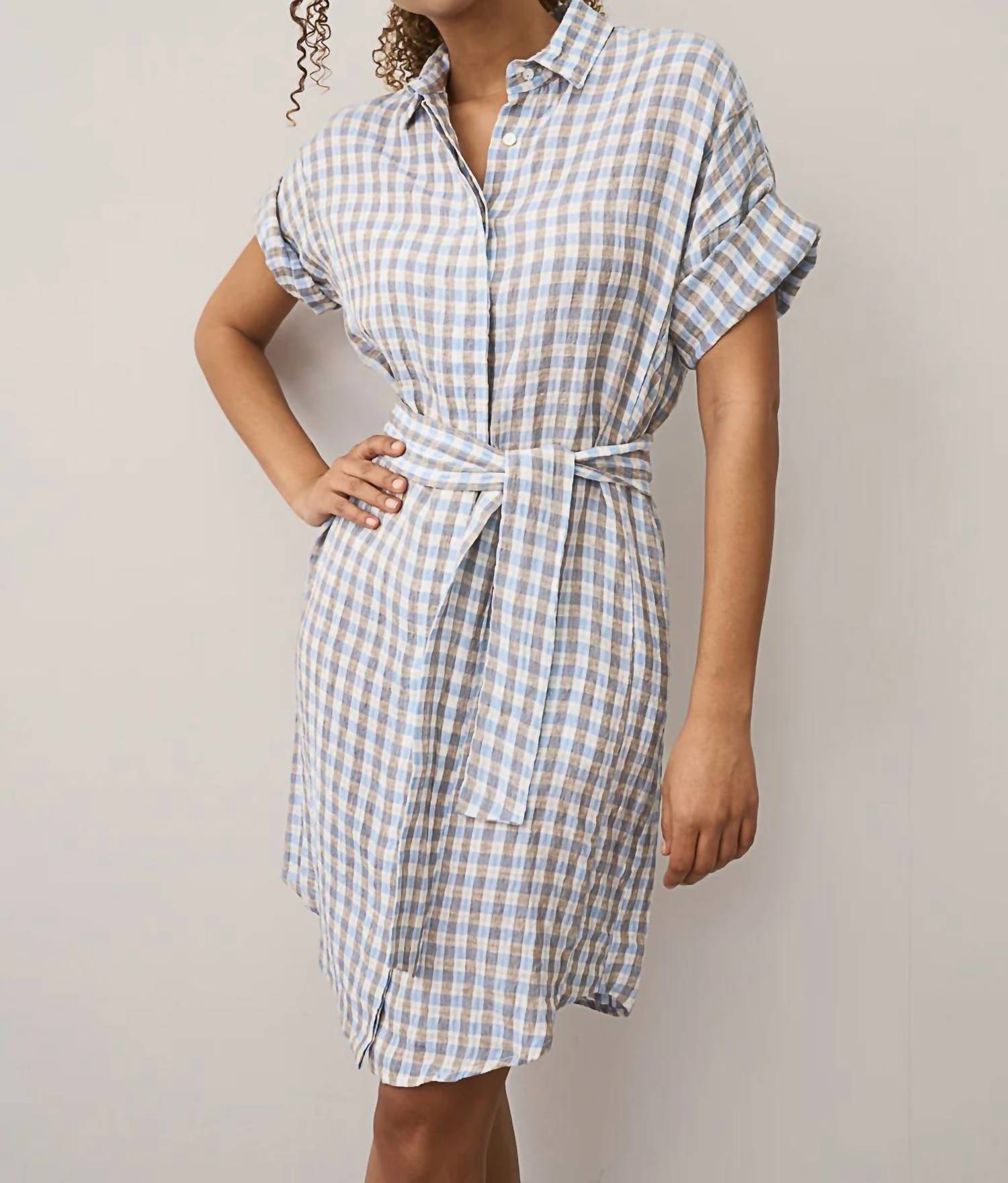 Derby Mini Dress In Blue/brown Check
