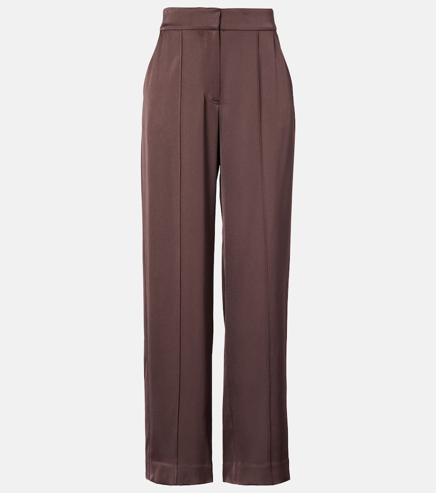 Kyra high-rise satin wide-leg pants