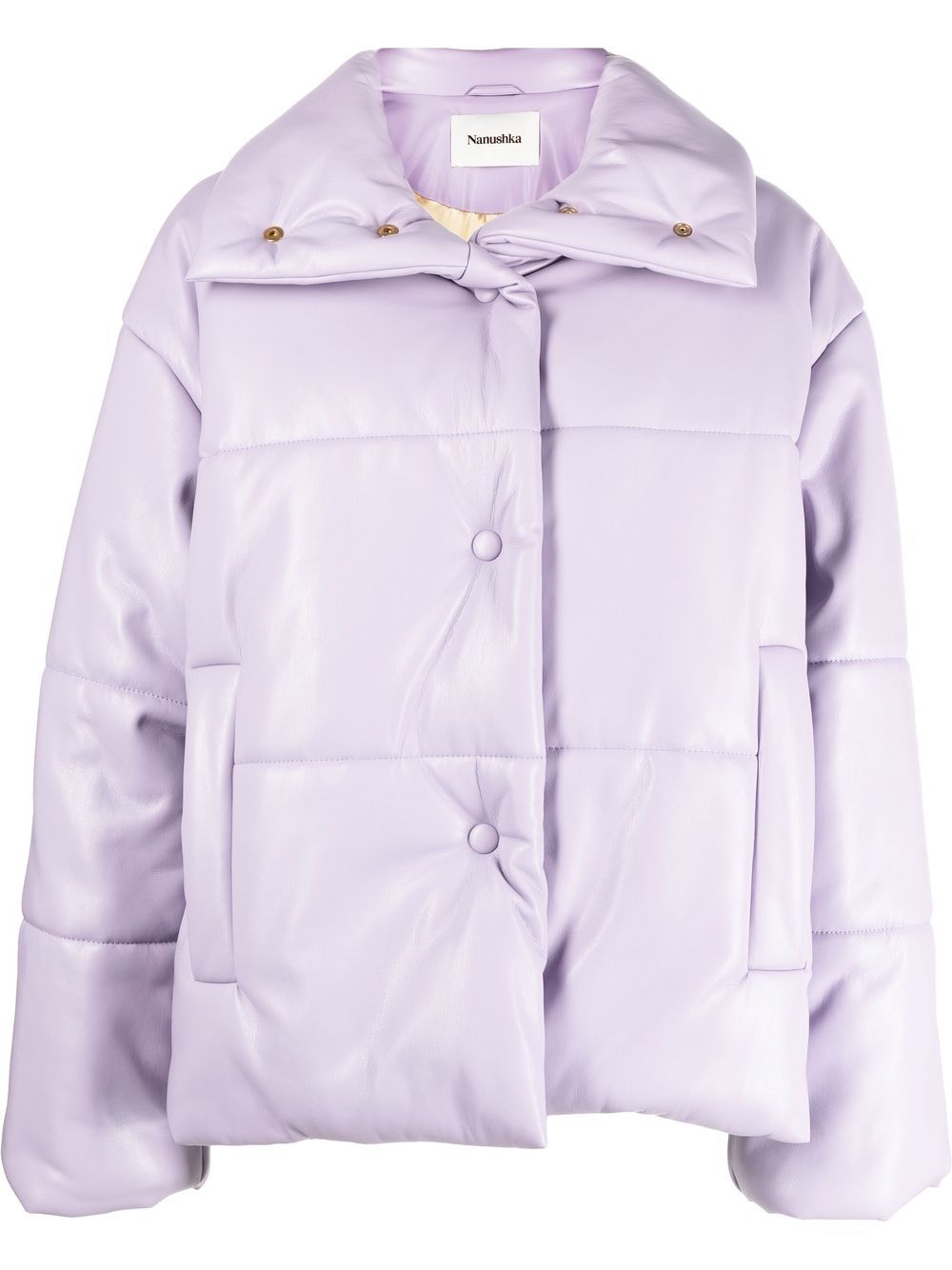 High-neck puffer jacket - Purple