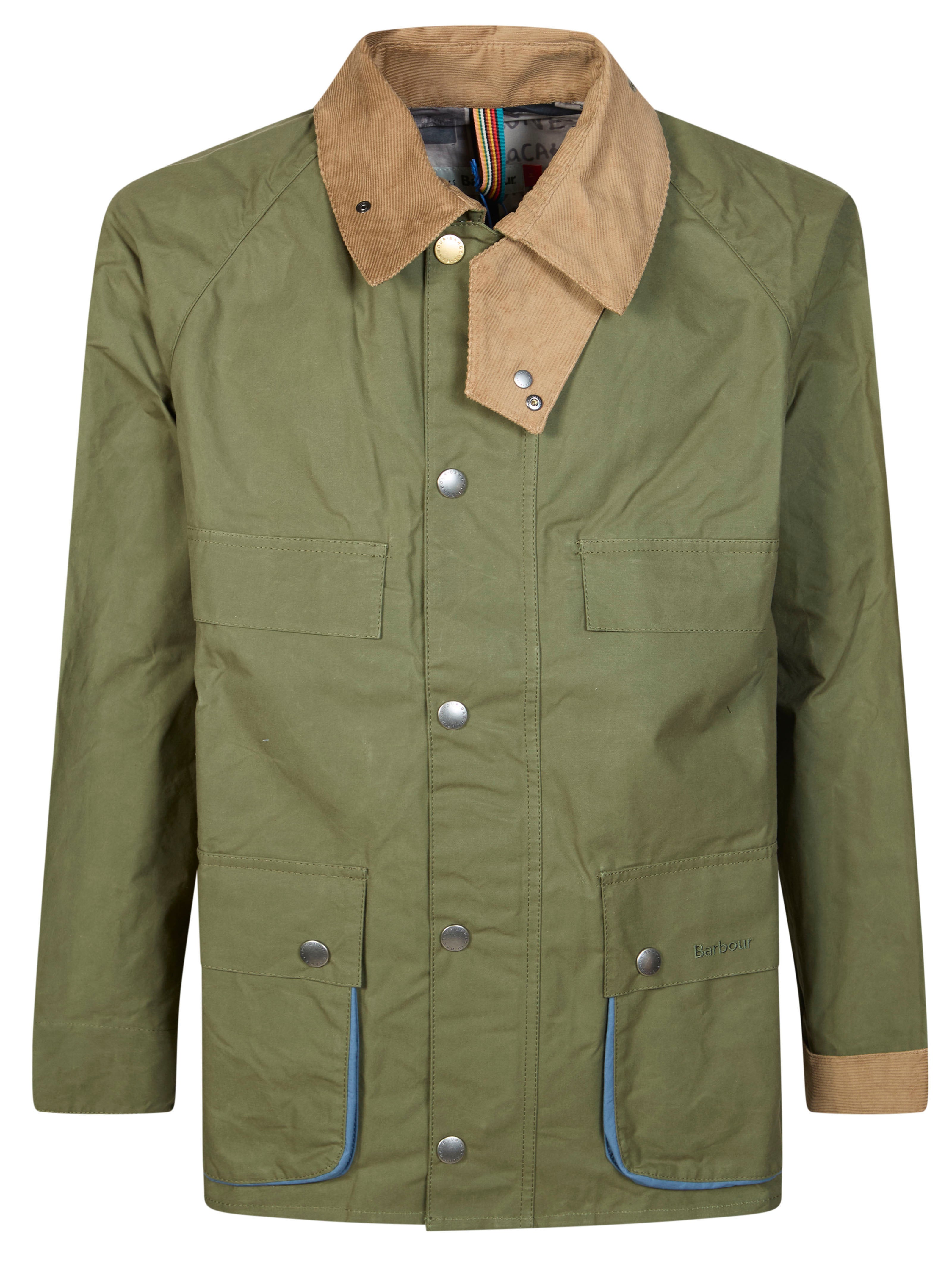 Sgr Bedale Olive Green Corduroy-Trim Cotton Jacket