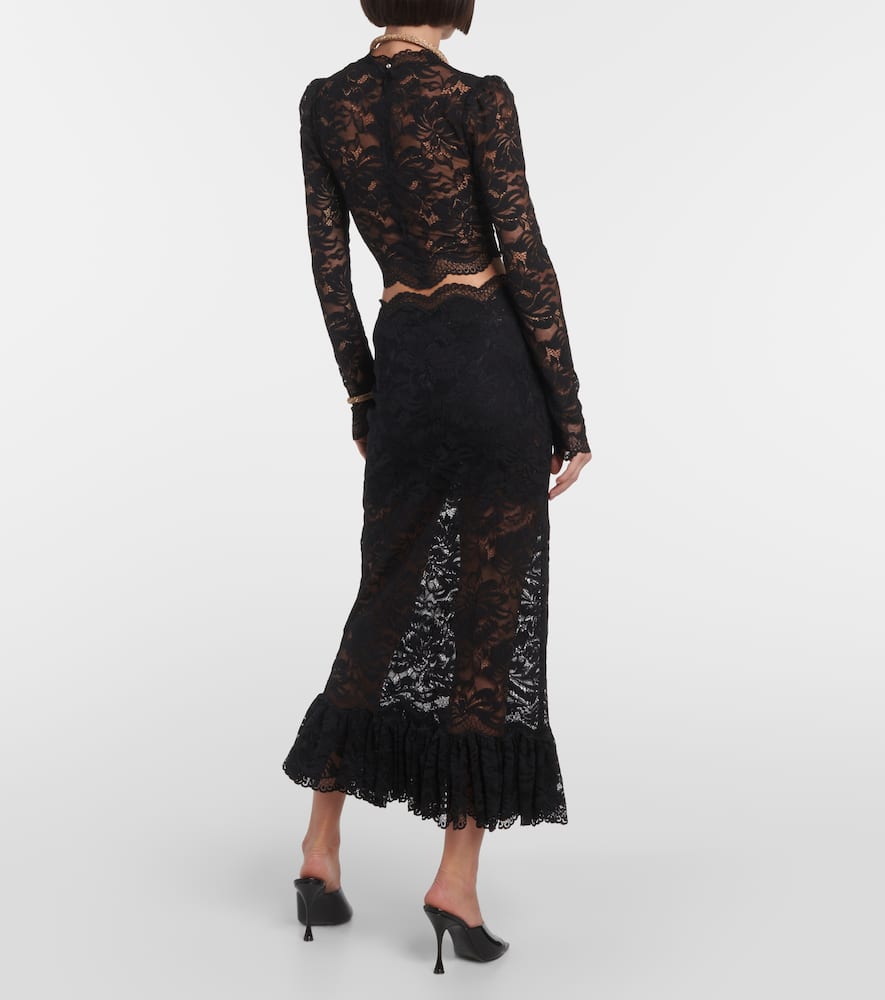 Lace midi skirt