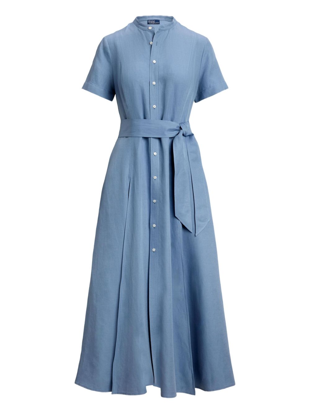 Button-down belted dress - Blue