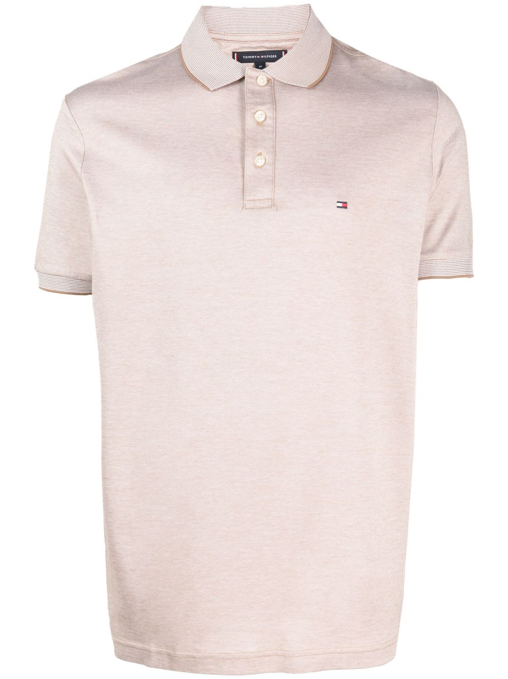 Logo-patch piqué polo shirt - Neutrals
