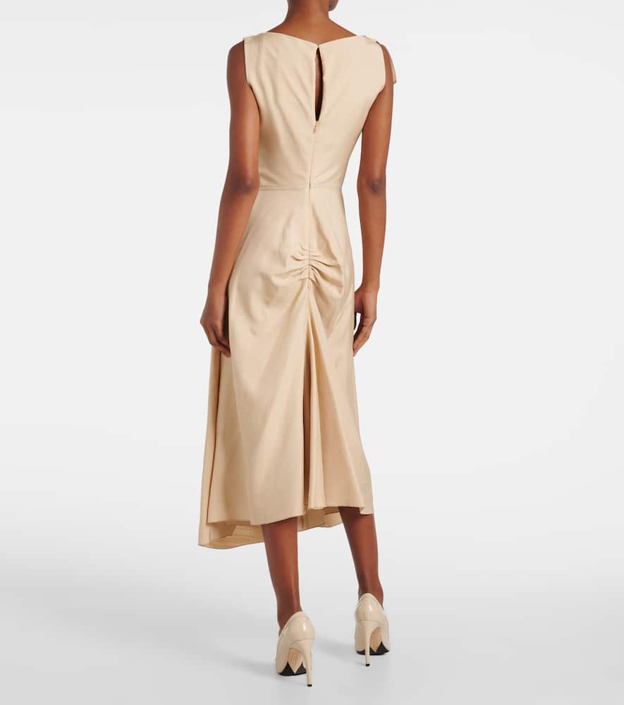 Deconstructed gathered midi dress