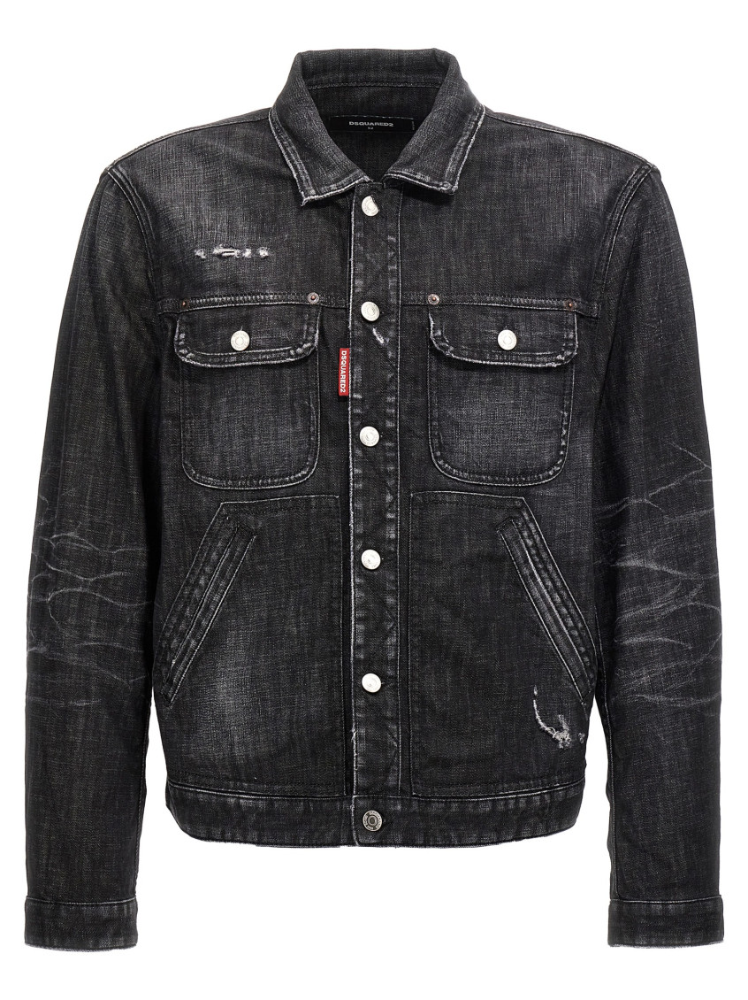 -Boxy Jean Giacche Nero-Uomo