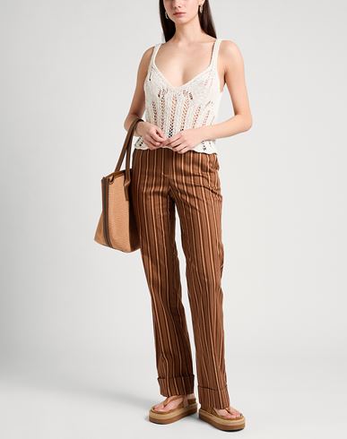 Nenè Woman Pants Brown Size 6 Cotton, Elastane