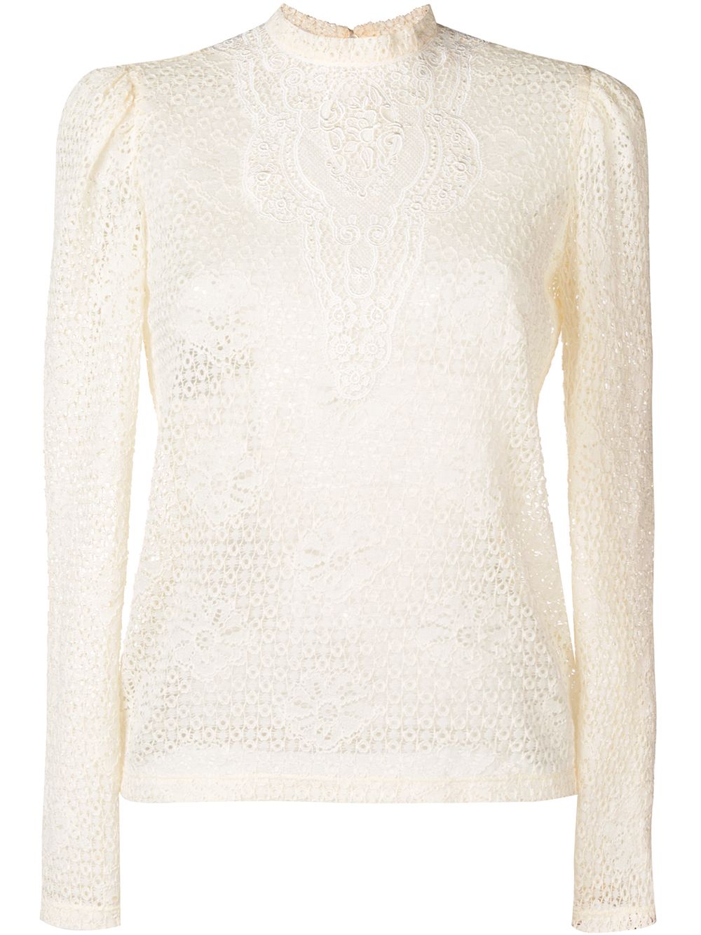 Lace embroidered blouse - Neutrals