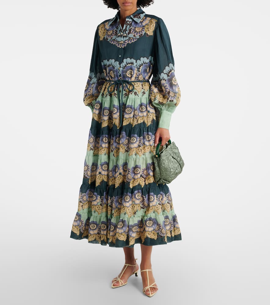 Alémais Madalena floral ramie shirt dress
