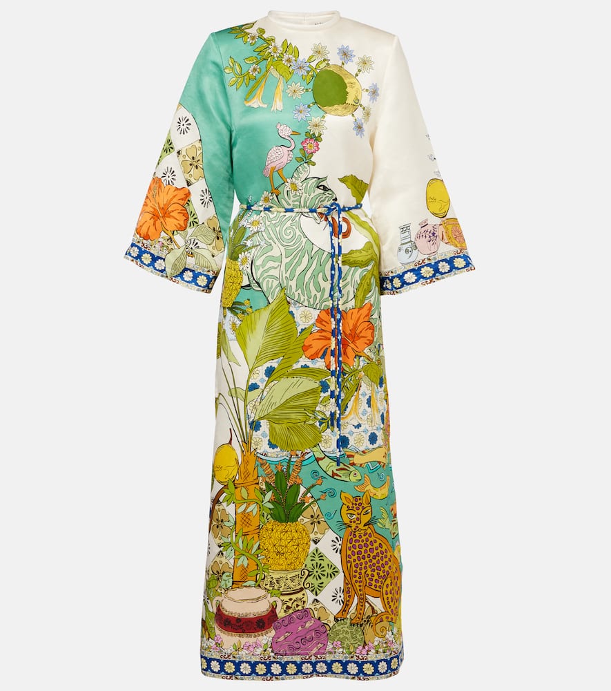 Alémais Printed hemp and silk maxi dress