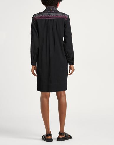 Woman Midi dress Black Size 10 Cotton