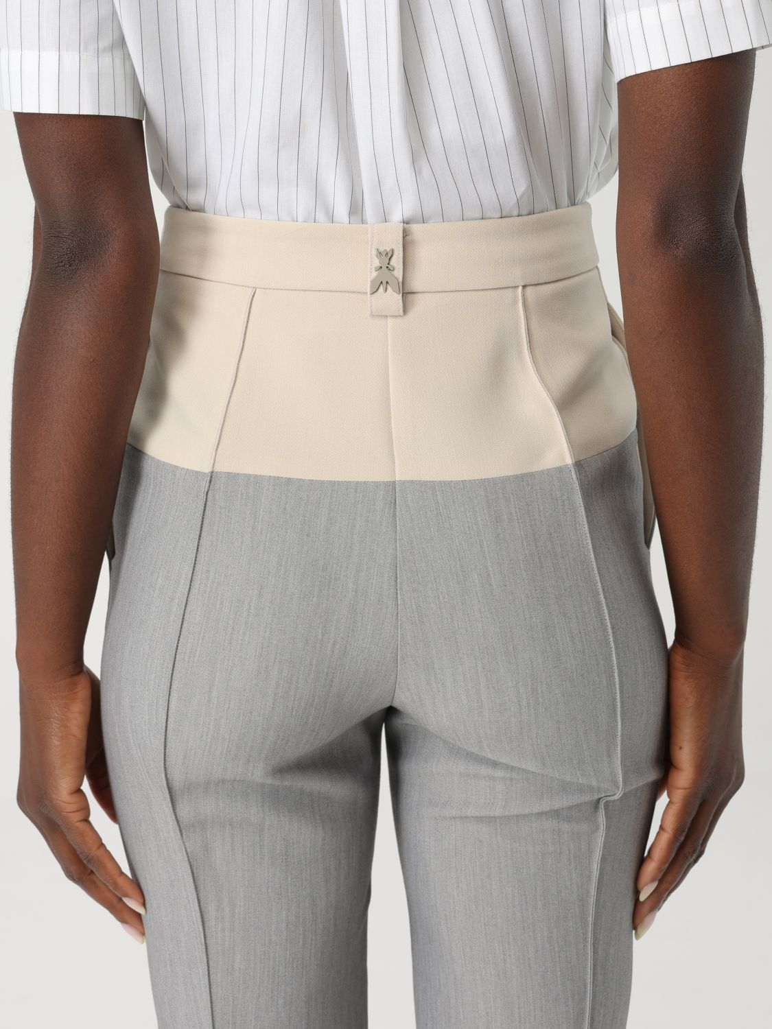 Colour-block trousers - Grey