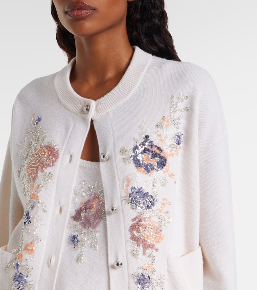 Sequined wool and cashmere cardigan