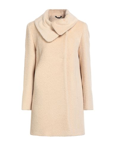 Icons Woman Coat Cream Size 10 Alpaca wool, Virgin Wool