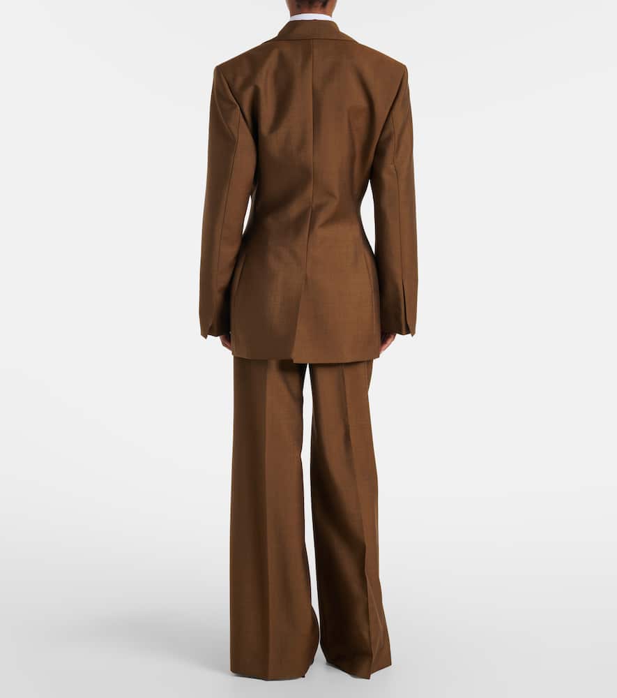 Róhe High-rise wool and mohair wide-leg pants
