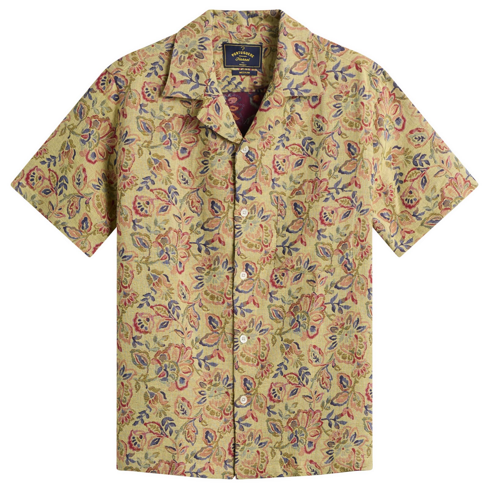 Men's Tapestry Flowers Vacation Shirt Natural