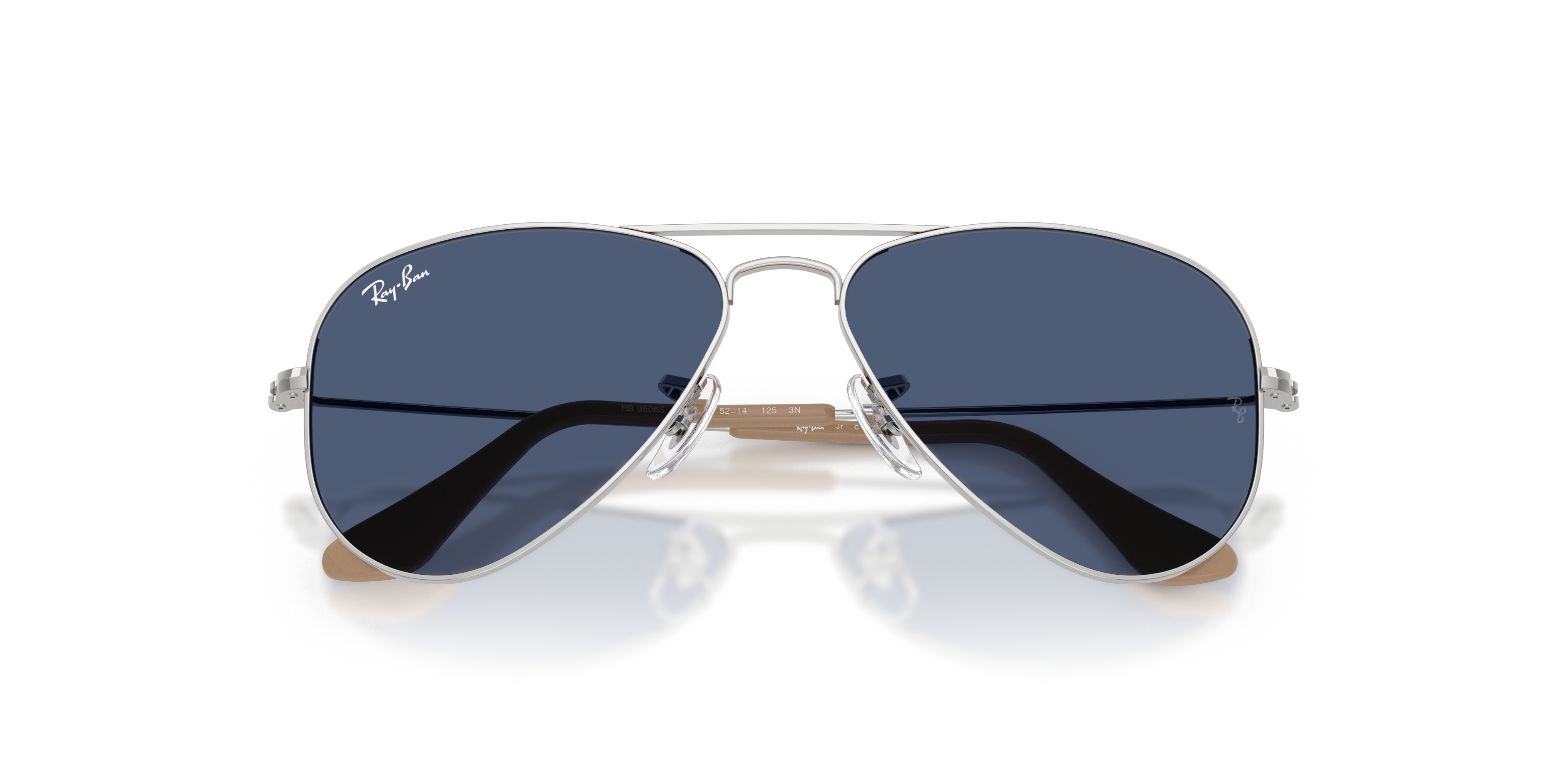 Ray - Ban Kid Ray - Ban RJ9506S JUNIOR AVIATOR 301/80 Sunglasses Metal Silver Blue Pilot Norma
