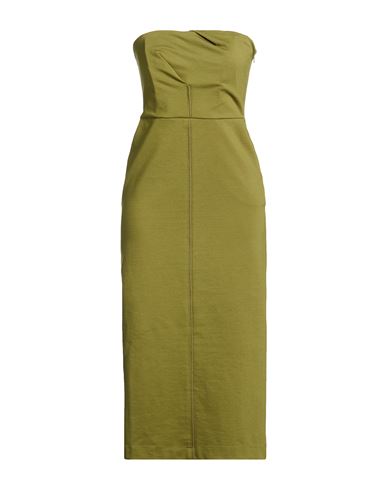Woman Midi dress Green Size L Viscose, Polyamide, Elastane