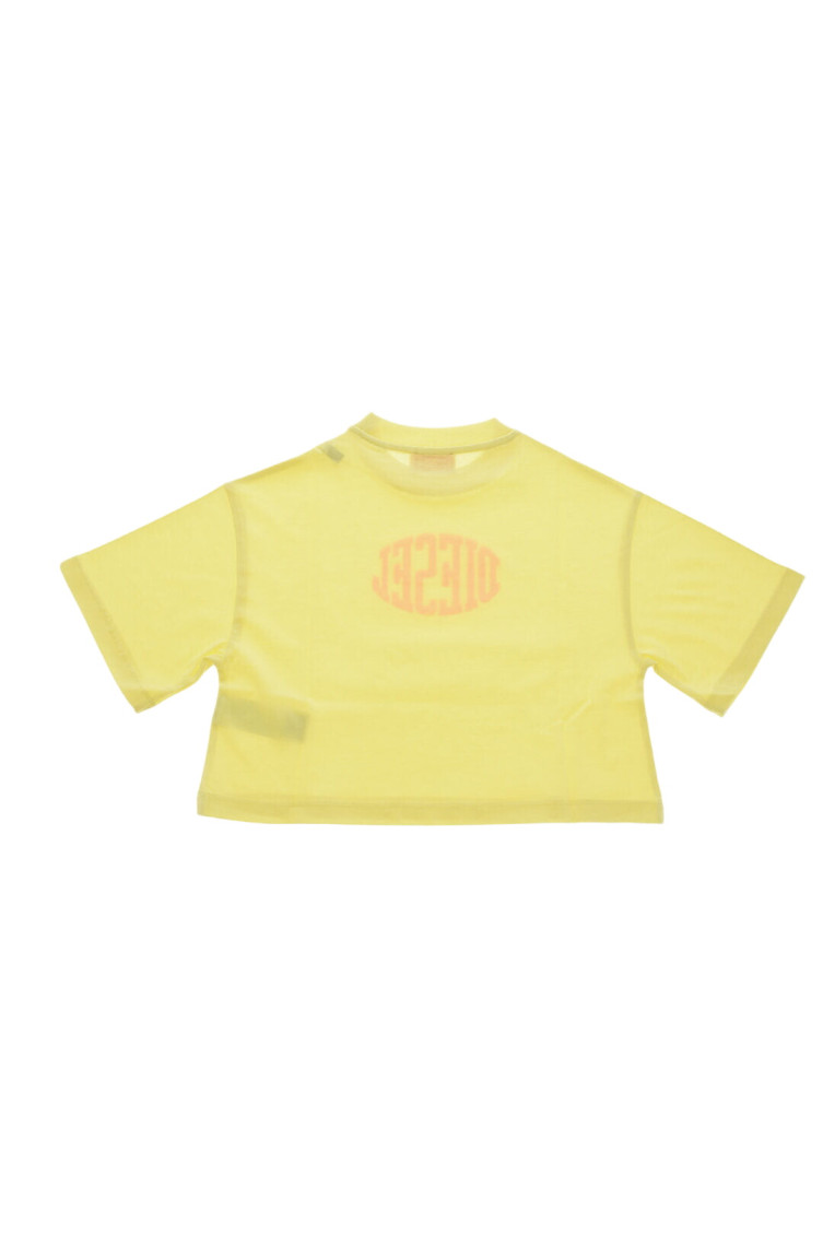 Girls Yellow Boxy Logo T-Shirt