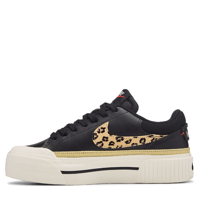 Women's Court Legacy Lift Platform Sneakers (Black/Leopard Print)