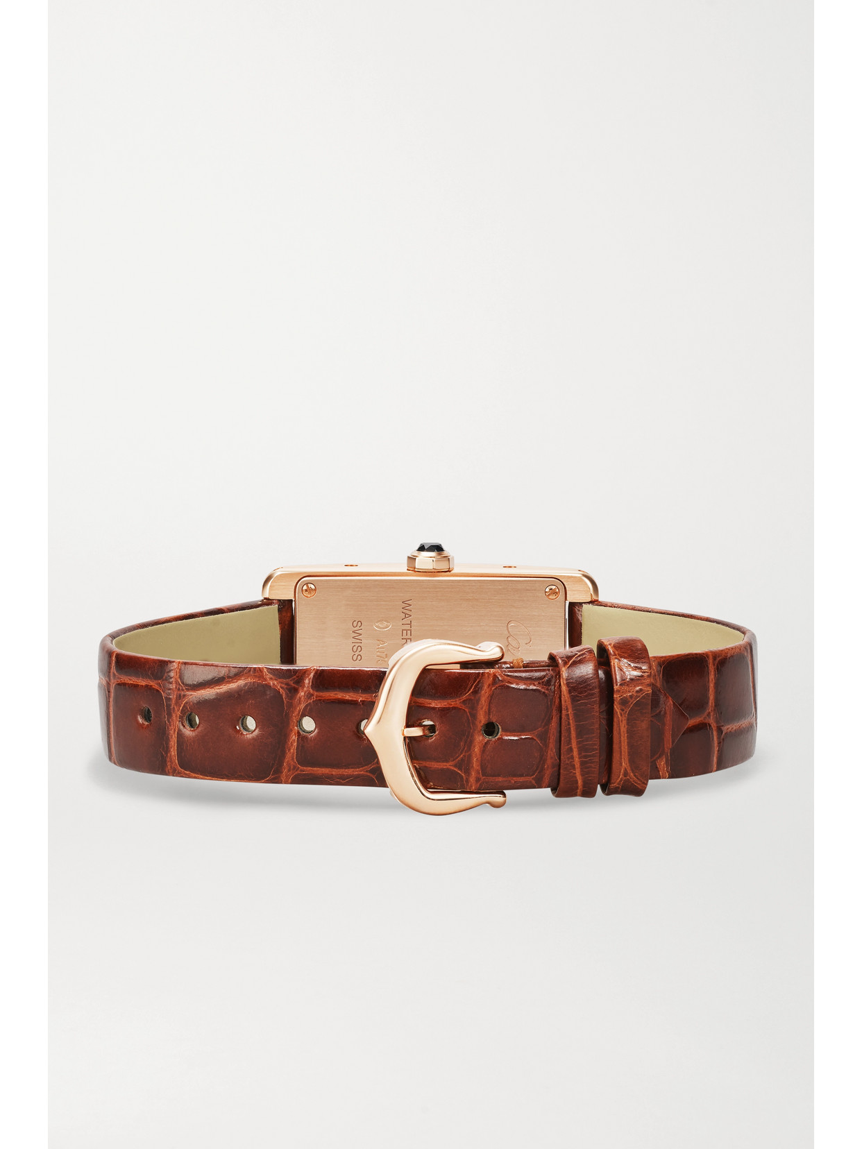 Tank Américaine 35.4mm Small 18-karat Rose Gold And Alligator Watch - White