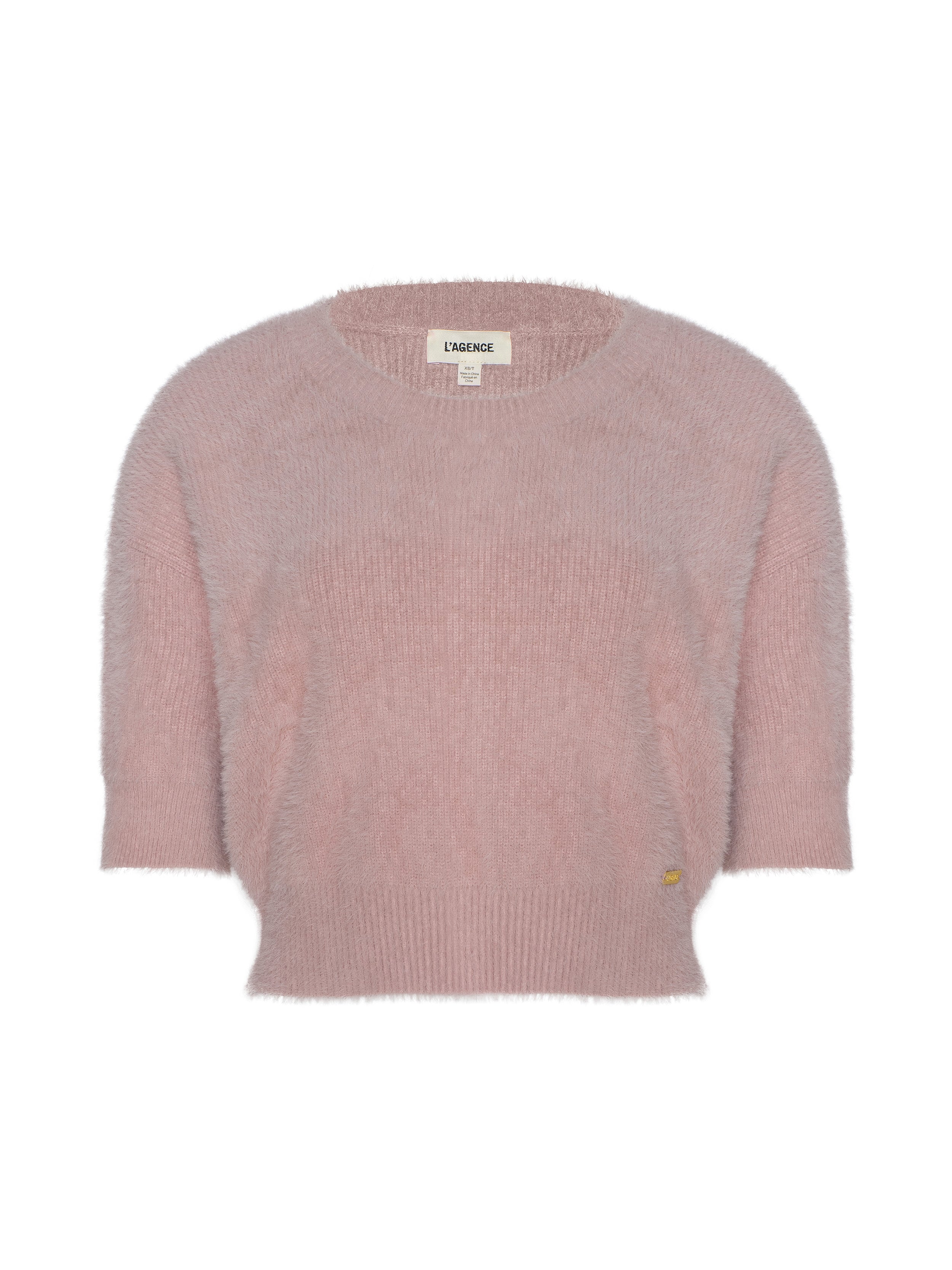 Guinevere Cropped Pullover In Pale Rose