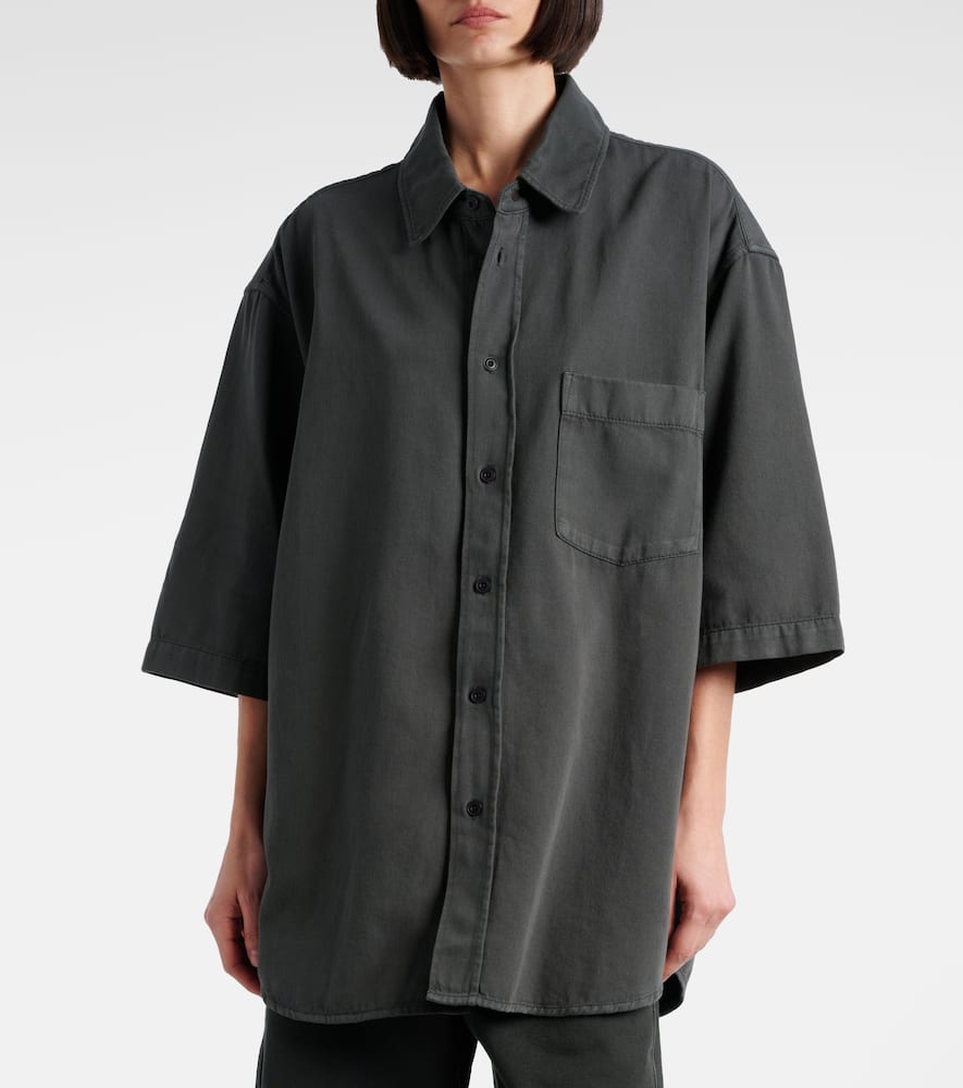 Oversized denim shirt