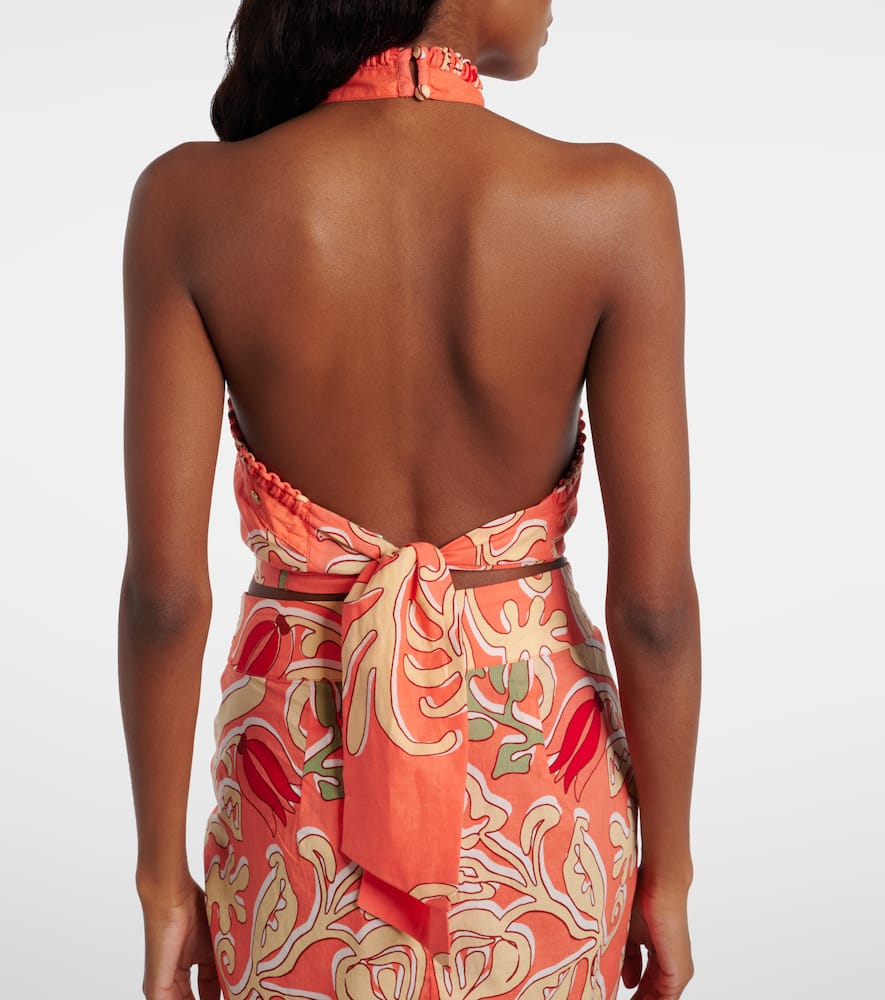 Suma printed cotton crop top