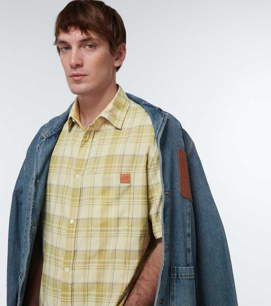 Checked gauze shirt
