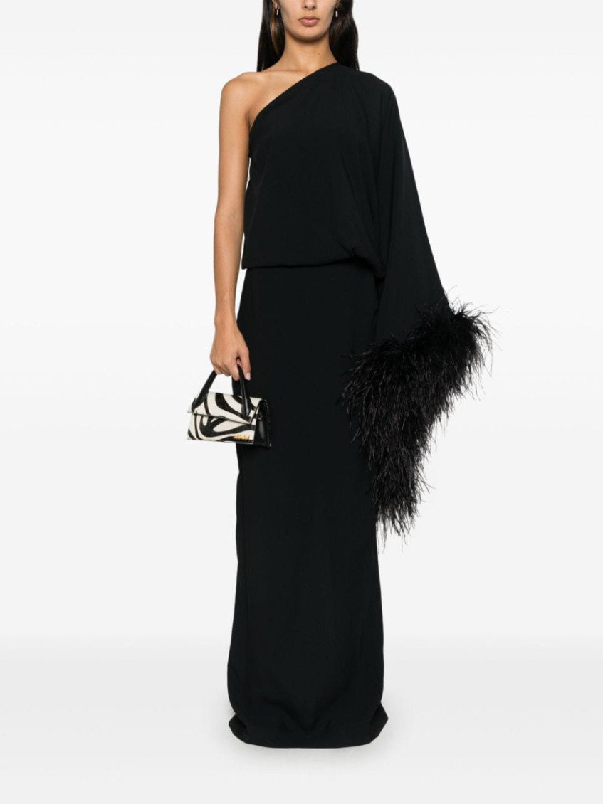 Feathered Eternity maxi dress - Black