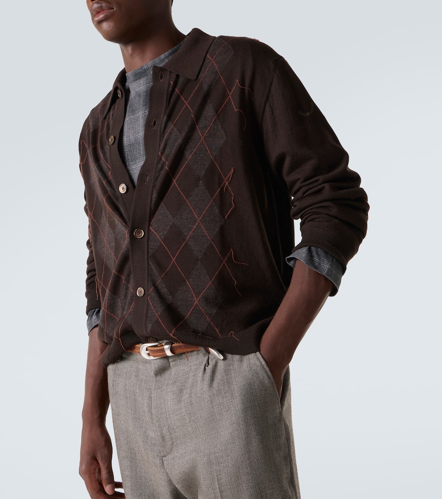 Evening argyle wool cardigan