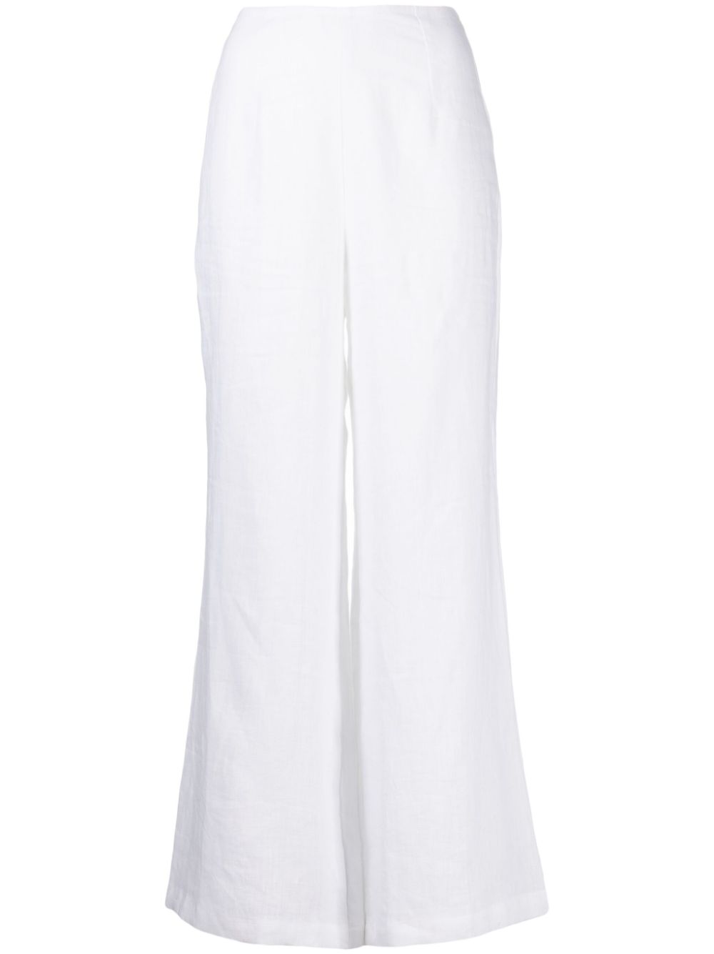 Ottavio flared linen trousers - White