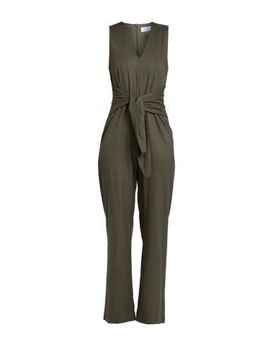 Woman Jumpsuit Military green Size 6 Viscose, Polyester, Elastane