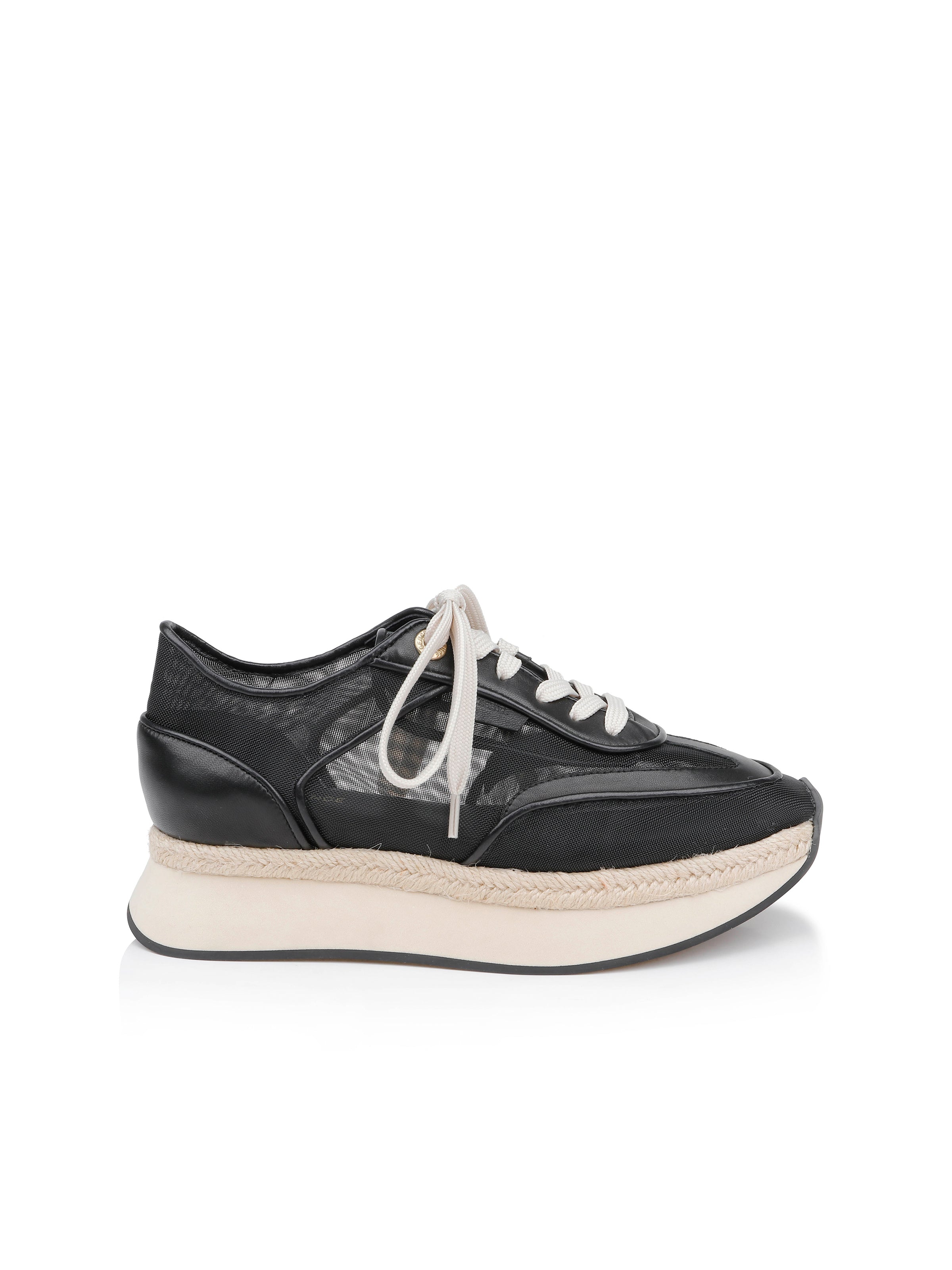 Iris Mesh Platform Sneaker In Black Mesh