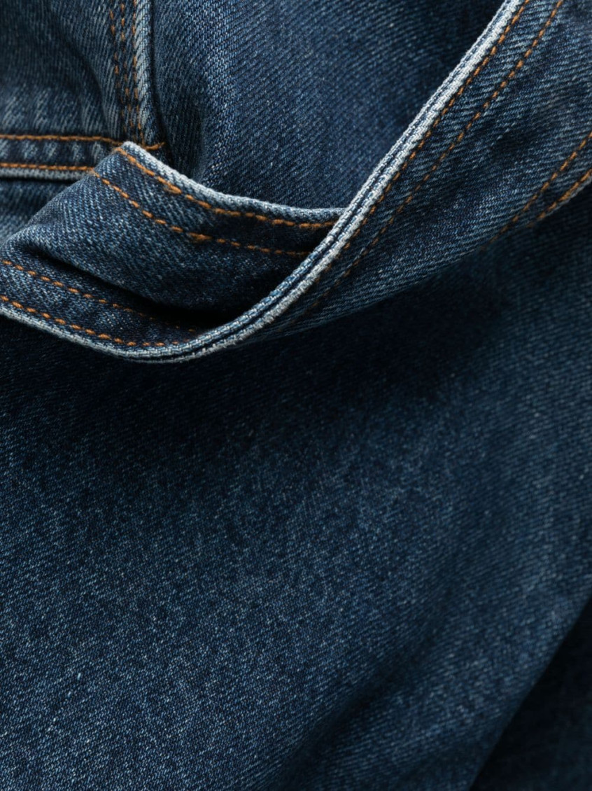 Blue Wide Leg Denim Jeans