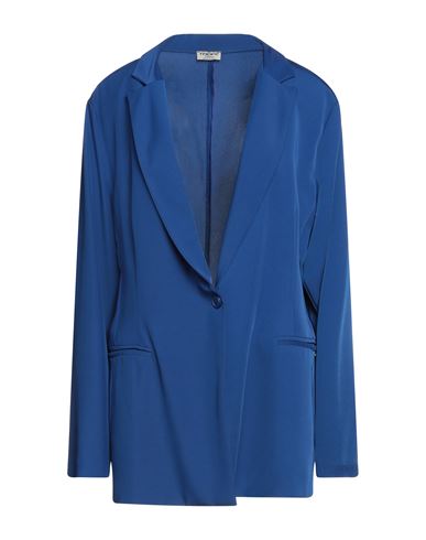 Woman Blazer Midnight blue Size M Polyester, Elastane