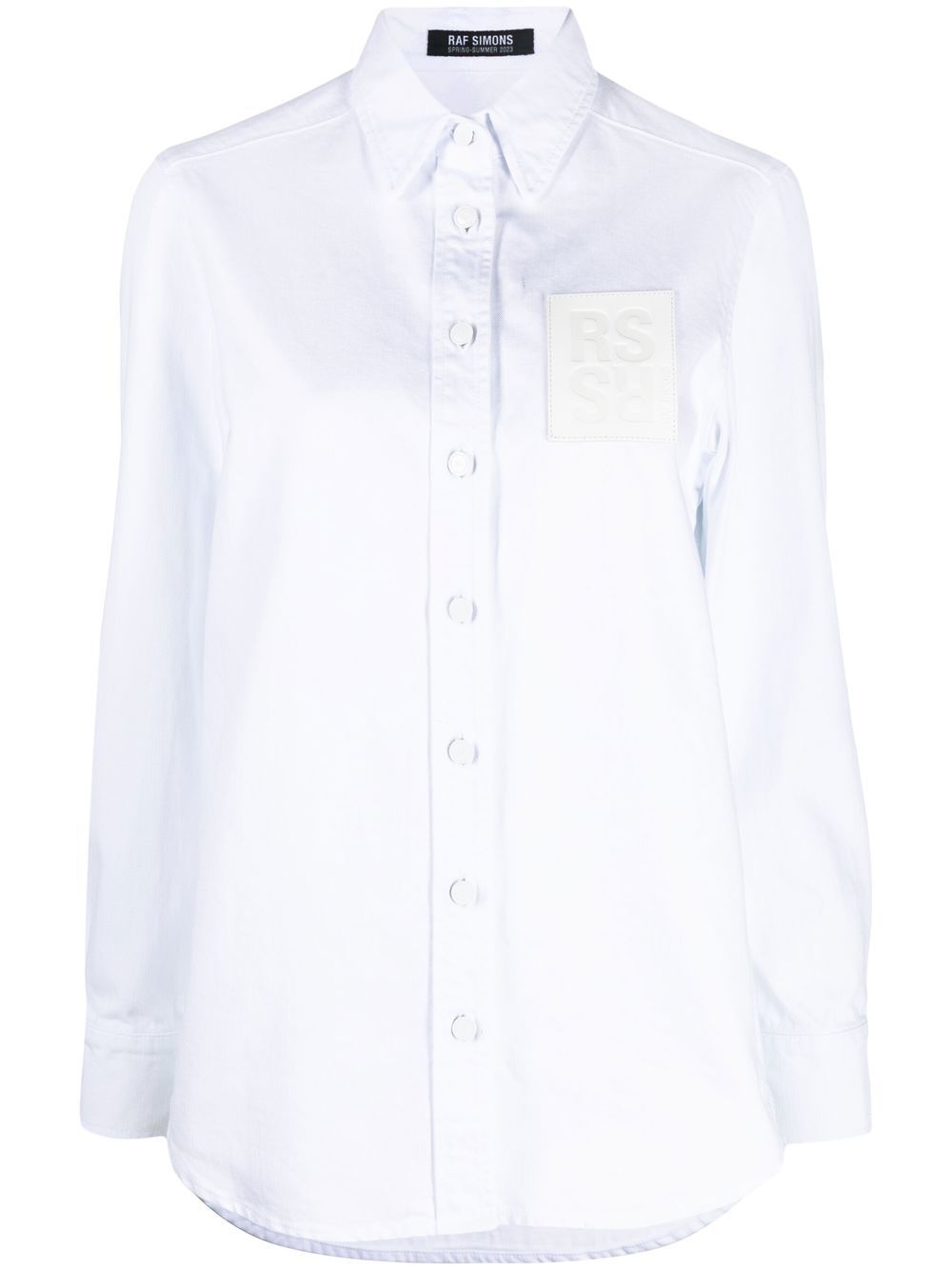 Logo-patch long-sleeve shirt - White