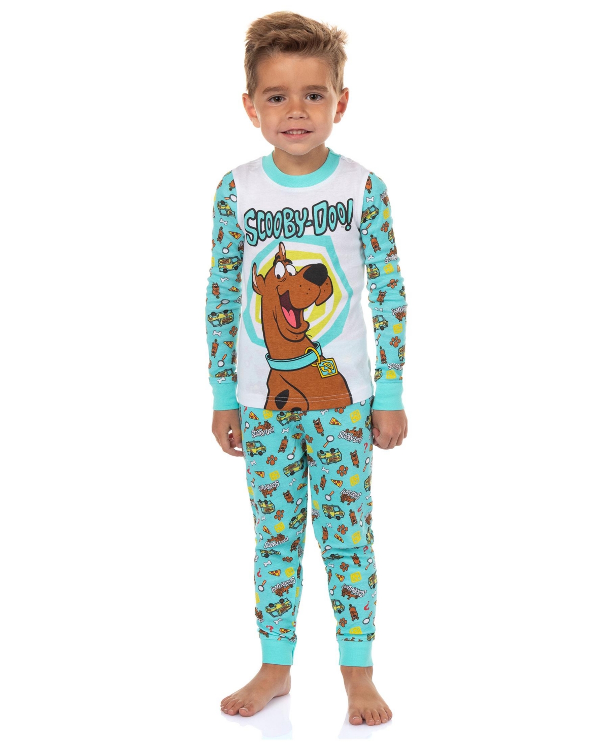 Toddler Boys Pajamas Character 2-Piece Tight Fit Long-Sleeve Pajama Pant Sleep Set - White