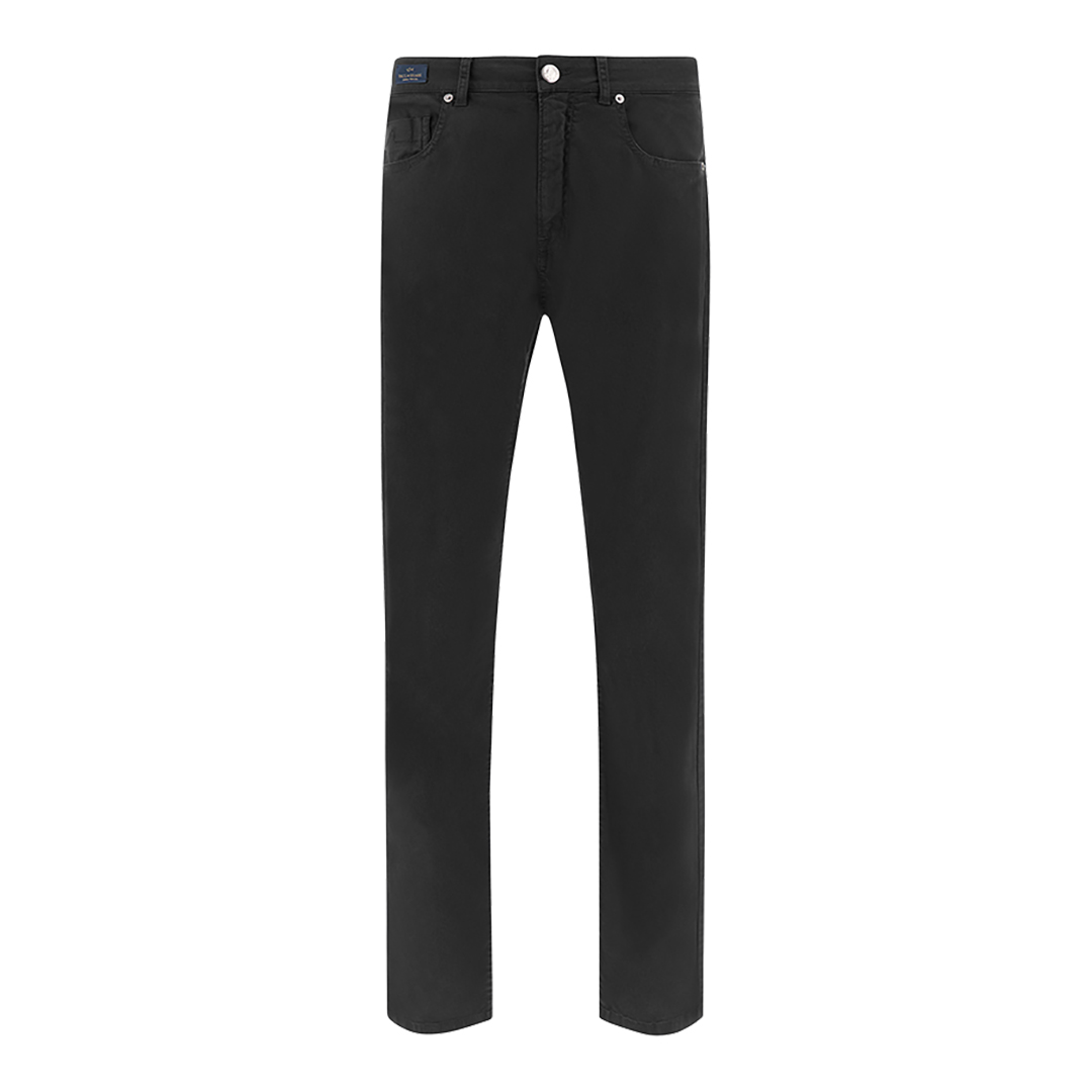 Varese Stretch Cotton Trousers, Man, Black